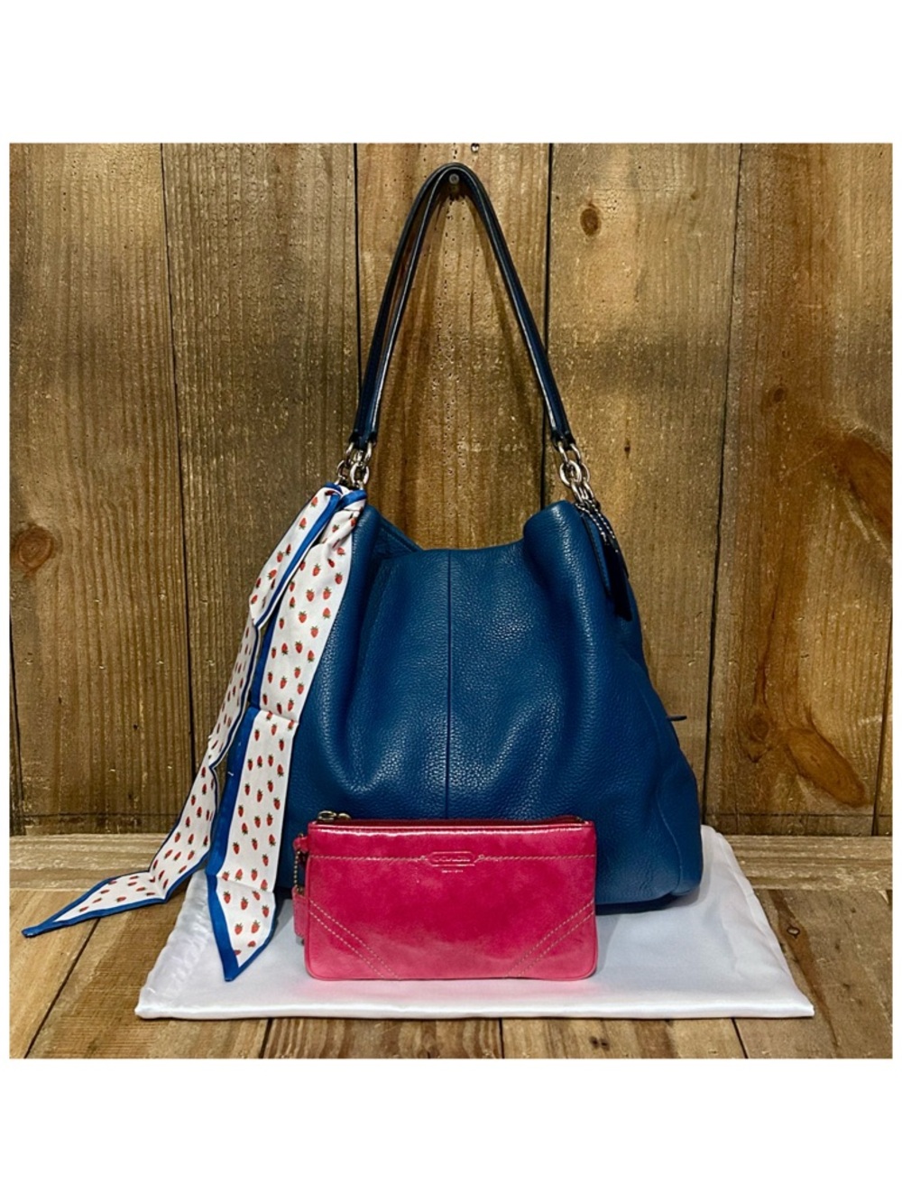 Coach. 4 Piece Set: Madison Phoebe Bag with Free Wristlet, Scarf & Dust Bag. - Picture 16 of 16